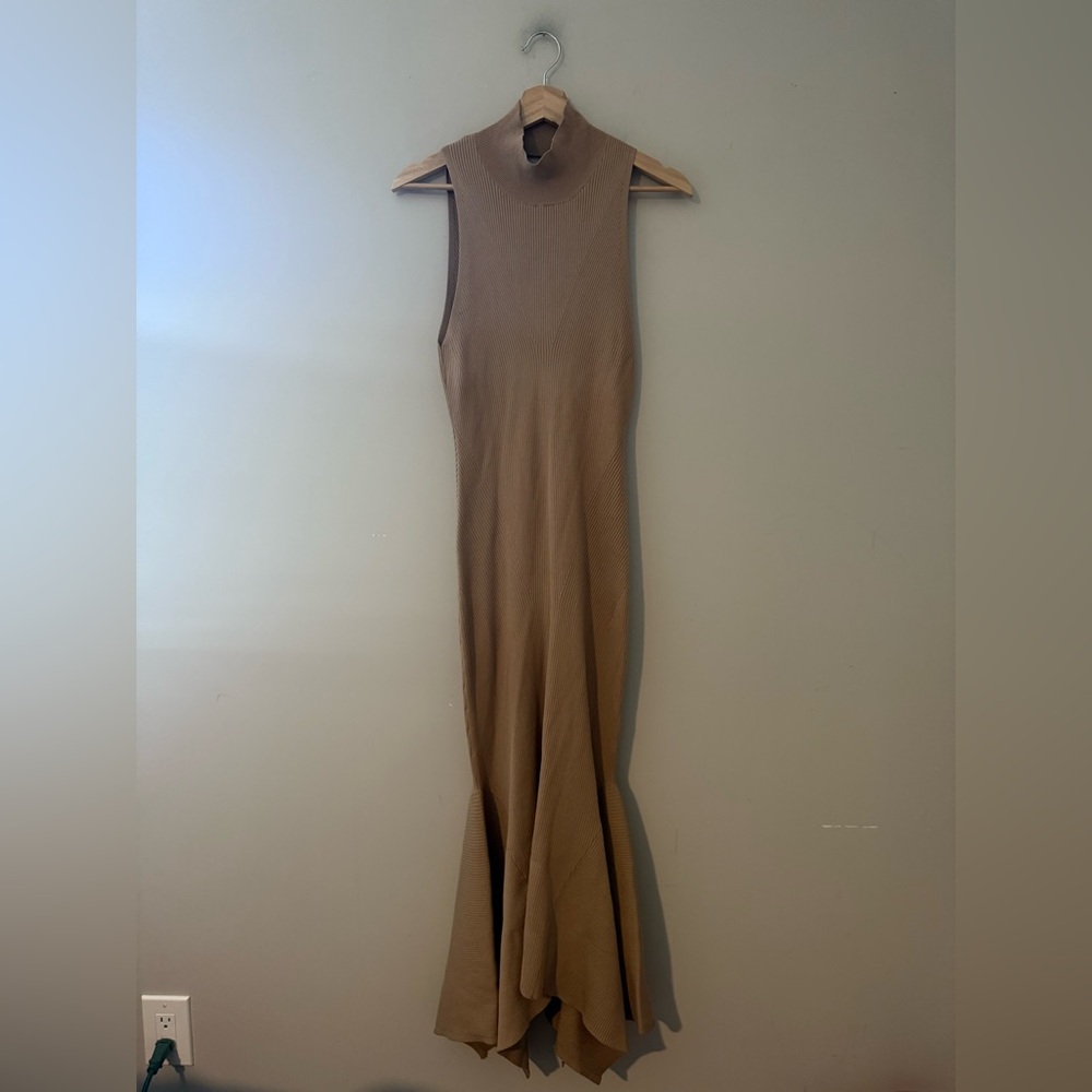Anthropologie Mock Neck Ribbed Midi Dress Mermaid Maeve Pilcro Revolve - Picture 3 of 5